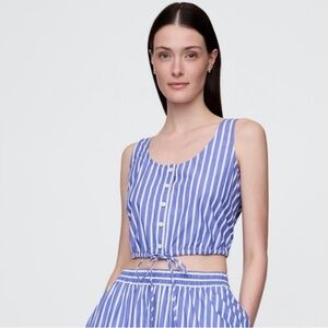 GAP Blue and White Striped Crop Top
